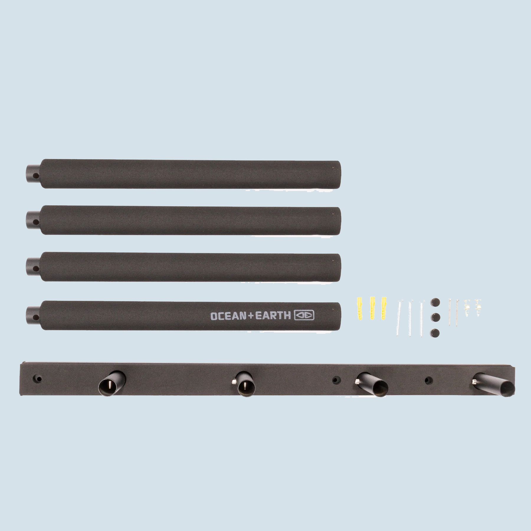 Ocean Earth Stack Rax Single - Boardhalter für vier Surfboards - Lieferumfang