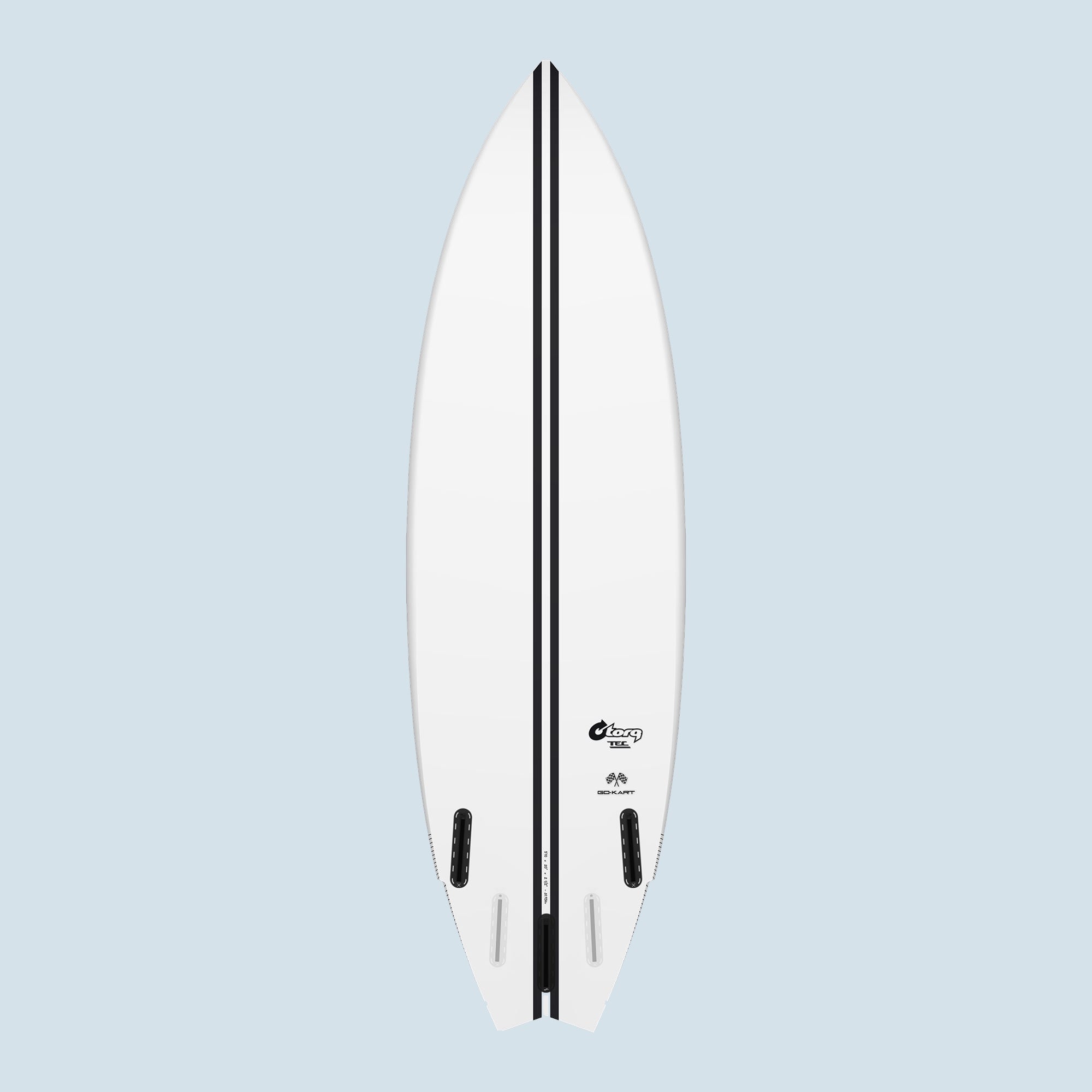 Bottom von Torq TEC Epoxy RVR Futures 5-Finner - Rapidsurfboard für stehende Wellen