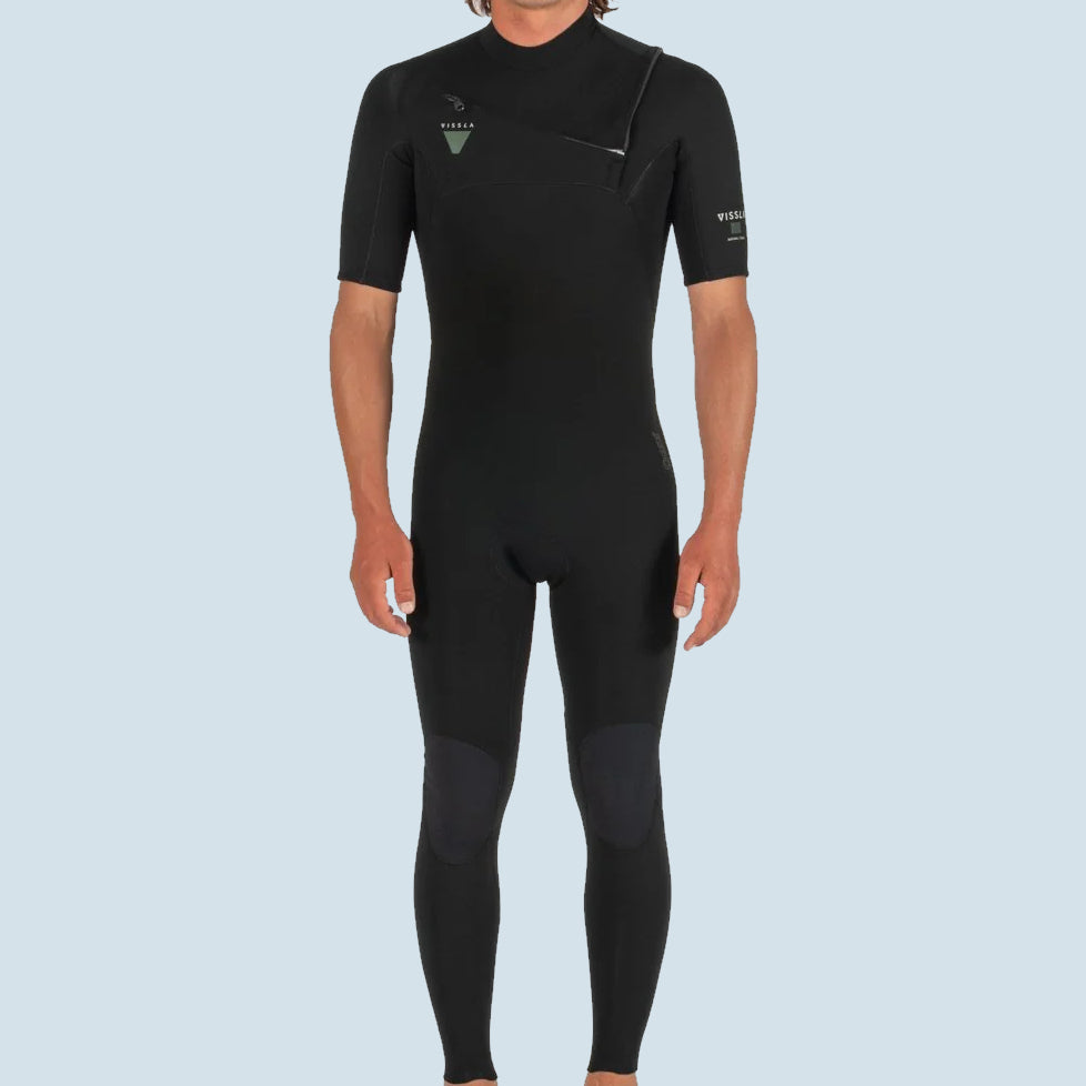Vissa Natural Seas 2/2mm Shortsleeve Fullsuit in schwarz