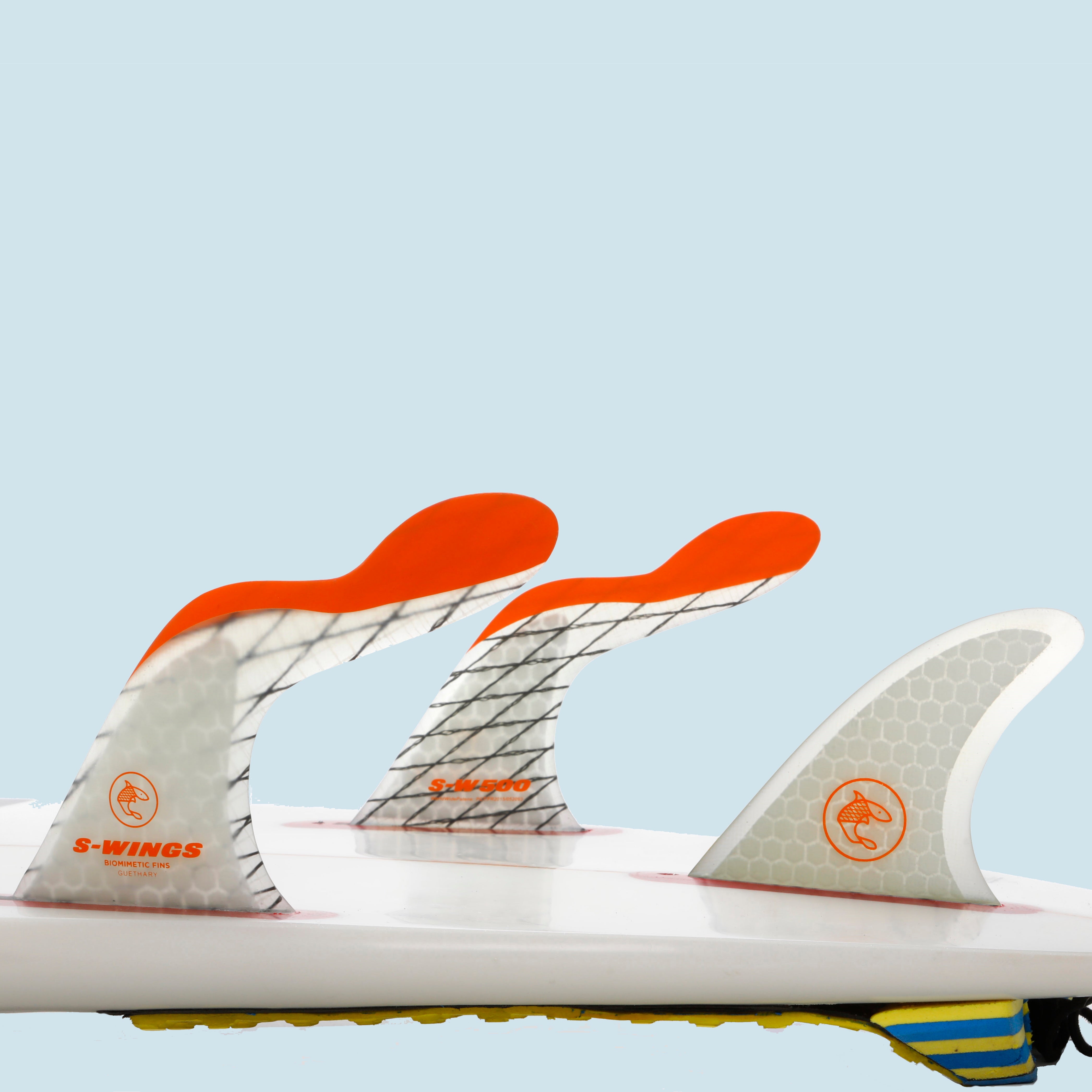 S-Wings SW 500 orange Tri Fin Set (Dual Tab) – Frittboards