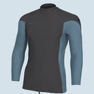 Oneill Hyperfreak Longsleeve Rashguard in Tempered Steele/Blue