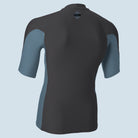 Oneill Hyperfreak Shortsleeve Rashguard in Tempered Steele/Blue von hinten
