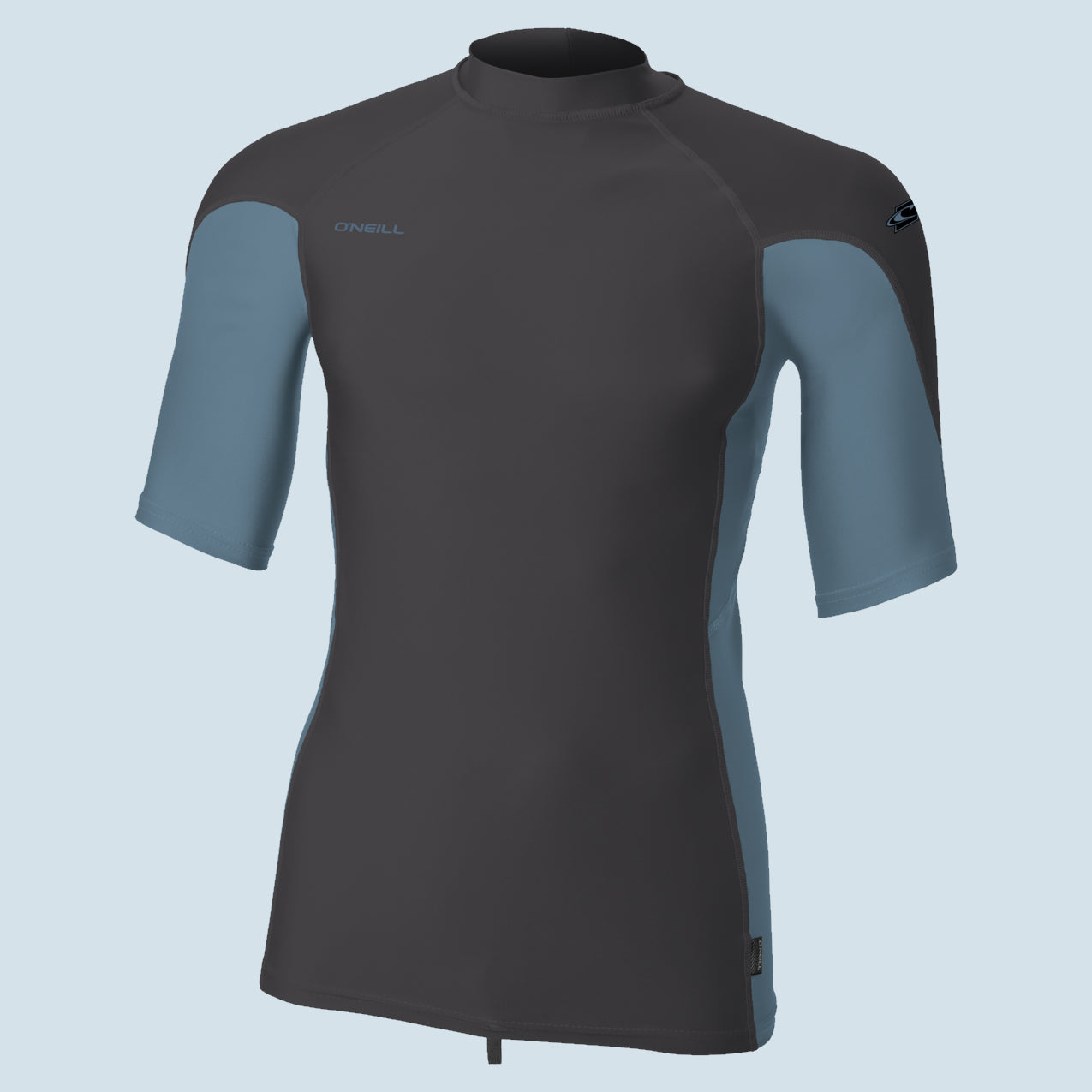 Oneill Hyperfreak Shortsleeve Rashguard in Tempered Steele/Blue