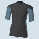 Oneill Hyperfreak Shortsleeve Rashguard in Tempered Steele/Blue