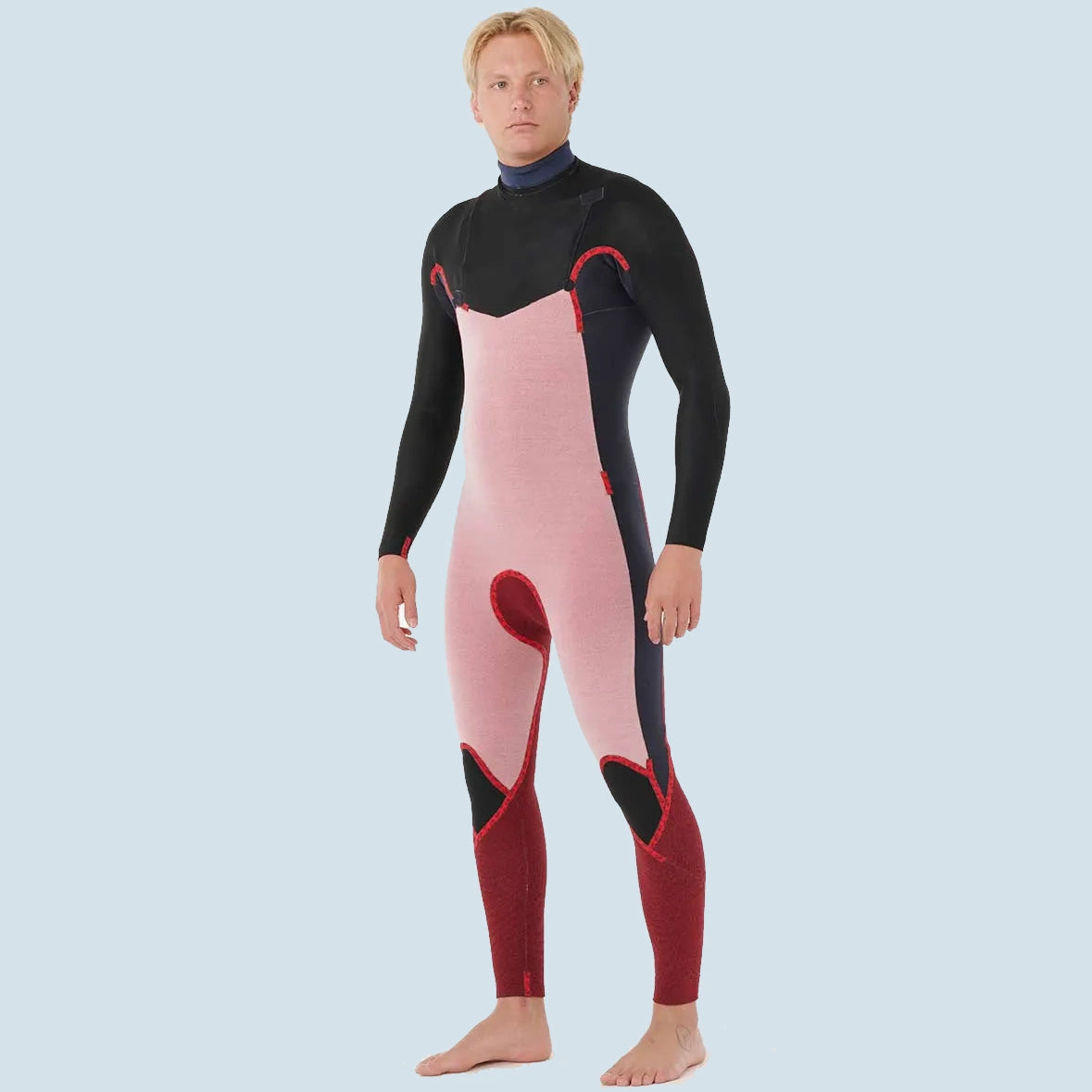 Rip Curl Dawn Patrol Chest Zip Wetstuit Steamer in Black - Innenfütterung