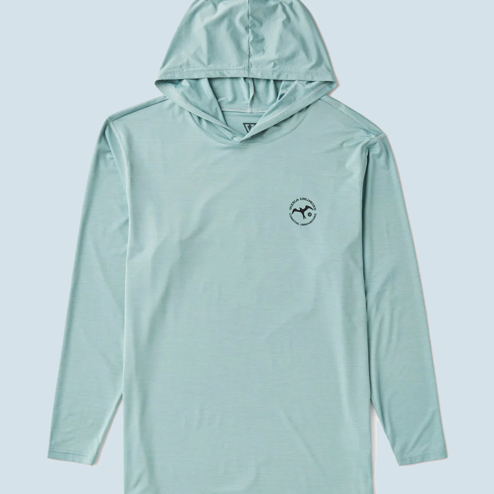 Vissla Twisted Eco Long Sleeve Hooded UV Shirt von vorne - Lycra mit Kapuze SPF50+